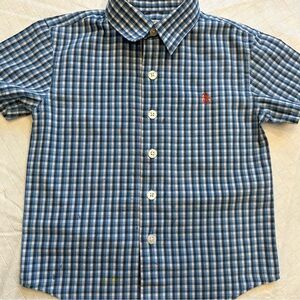 Penguin by Munsingwear boys Blue and White Checkered Button-Down Shirt 18-24M
